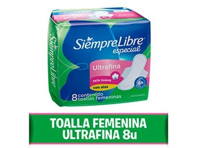TOALLITAS FEMENINAS SIEMPRE LIBRE ESPECIAL ULTRA FINA  8 UN