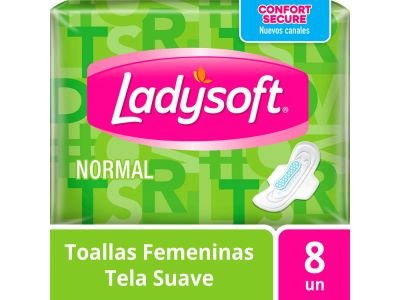 TOALLITAS FEMENINAS LADYSOFT NORMAL CON ALAS 8 UN