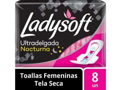TOALLITAS FEMENINAS LADYSOFT ULTRA DELGADA NOCTURNA 8 UN