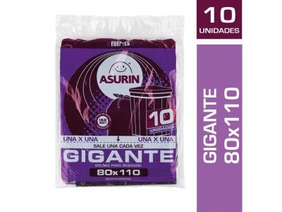 BOLSA ASURIN GIGANTE 80X110 10 UN