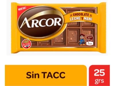 CHOCOLATE ARCOR LECHE-MANI 95 gr
