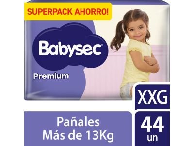 PAÑAL BABYSEC PRIMER MES SUPER PACK XXG 44 UN