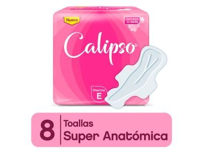 TOALLITAS FEMENINAS CALIPSO SUPER ANATOMICA CON ALAS 8 UN