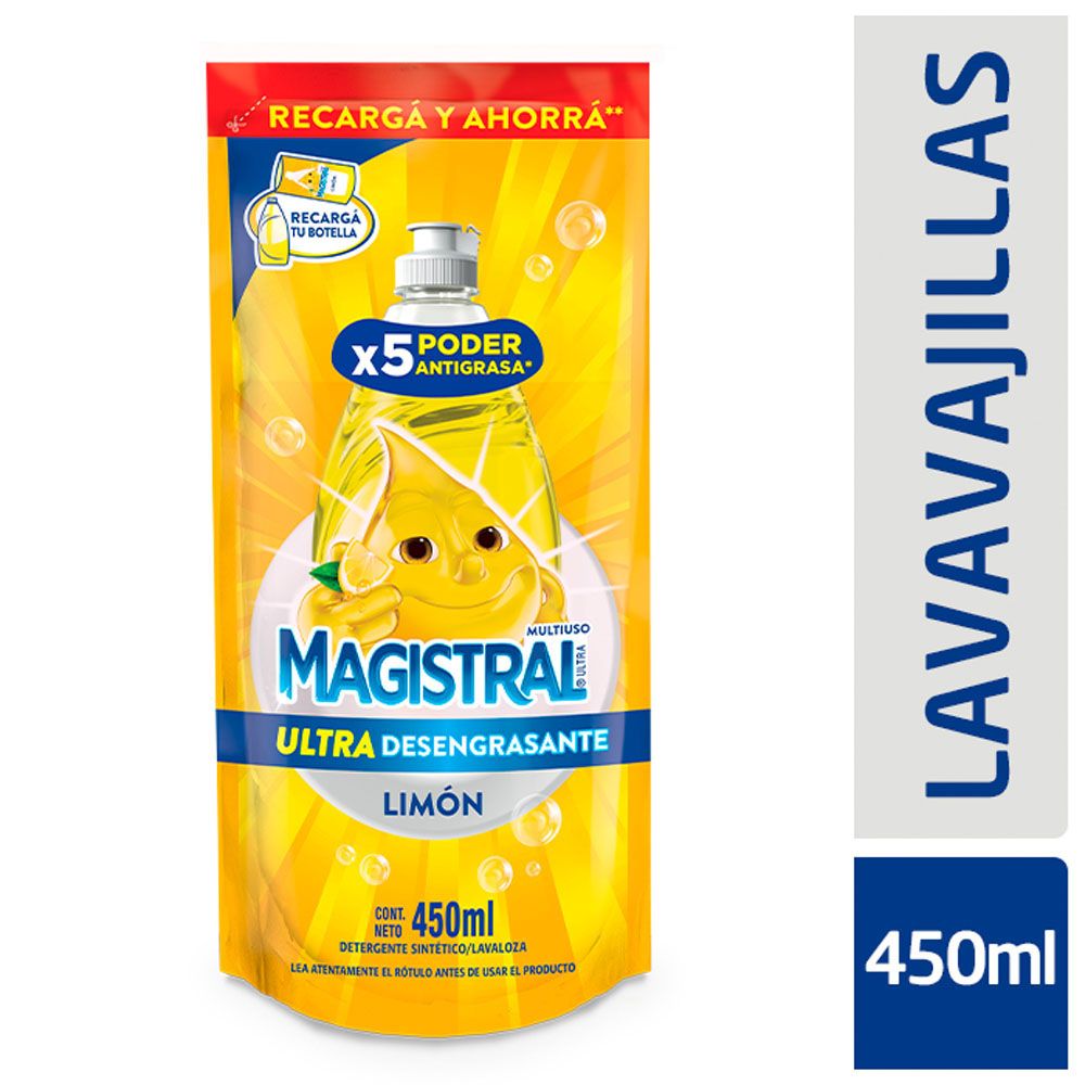 Detergente Magistral Limón d/p 450 ml