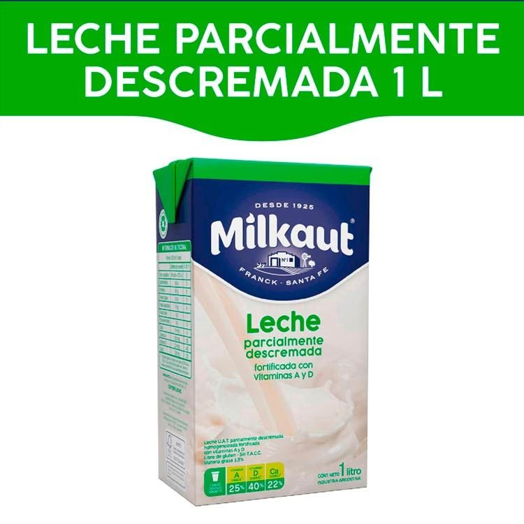 LECHE MILKAUT LARGA VIDA DESCREMADA 1 LT