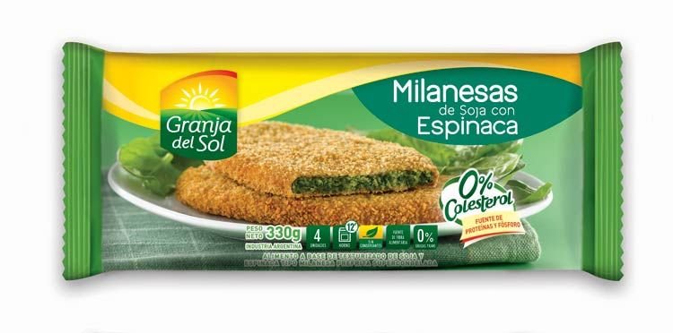 MILANESAS GRANJA DEL SOL SOJA CON ESPINACA 330 GR