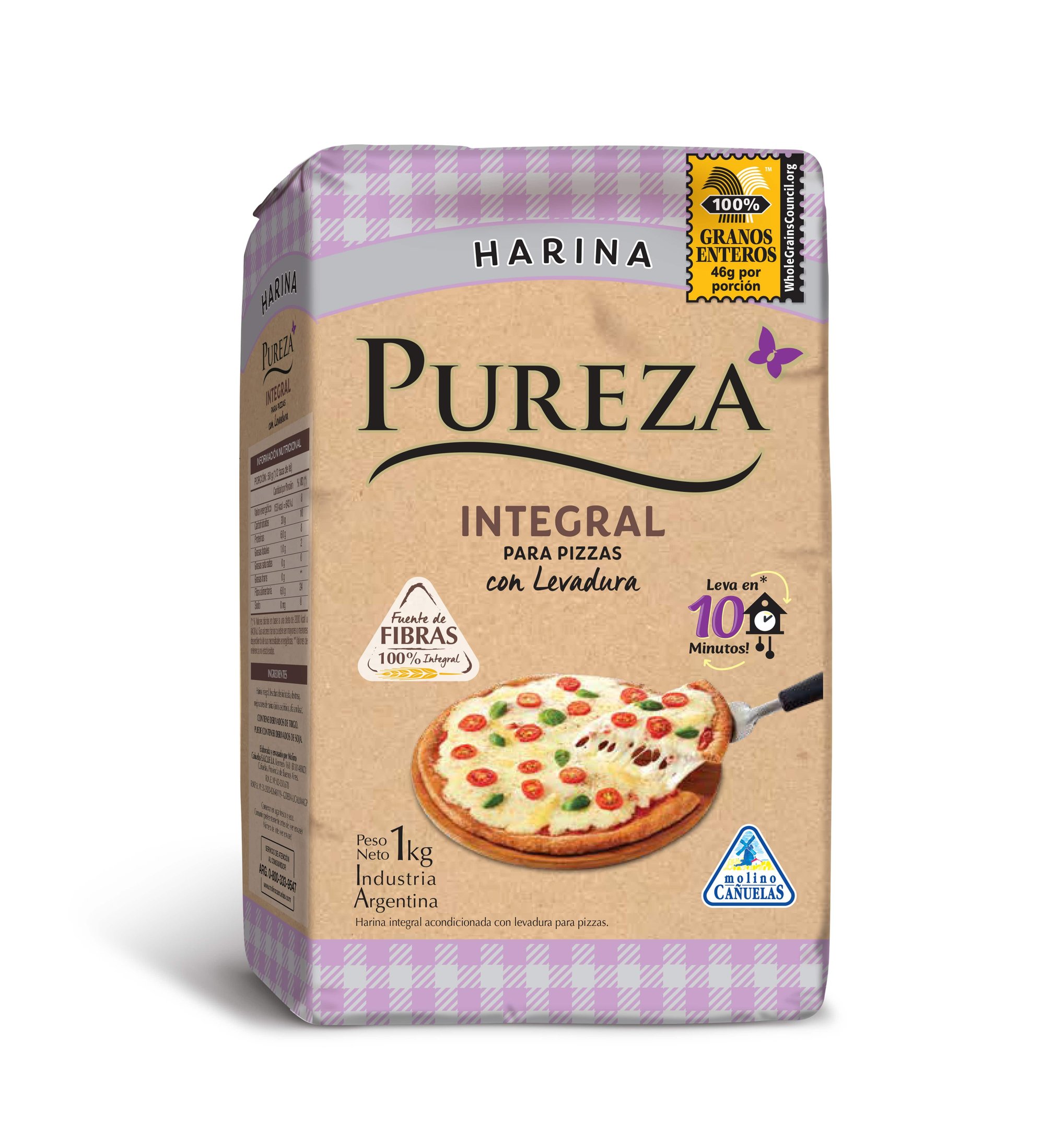 Harina Pureza Integral 100% c/l pizza 1 kg