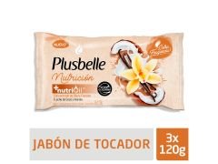 JABON DE TOCADOR PLUSBELLE NUTRICION COCO Y VAINILLA 3x120 GR