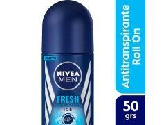 ANTITRANSPIRANTE MASCULINO NIVEA ROLL ON FOR MEN FRESH 50 ML