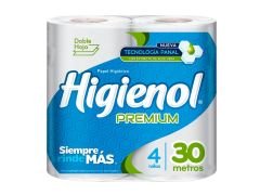 PAPEL HIGIENICO HIGIENOL PREMIUM 4X30 MT