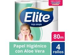 PAPEL HIGIENICO ELITE SIMPLE HOJA 4X80 MT
