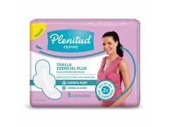 TOALLITAS FEMENINAS PLENITUD ESENCIAL PLUS  8 UN