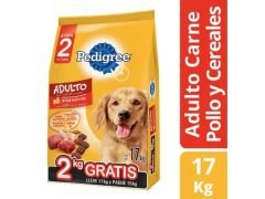 ALIMENTO PARA PERROS PEDIGREE CARNE, POLLO Y CEREALES 15 KG + 2 KG