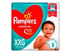 PAÑAL PAMPERS SUPER SEC REGULAR XX GRANDE 8 UN