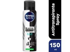 ANTITRANSPIRANTE MASCULINO NIVEA INVISIBLE BLACK Y WHITE 150 ML