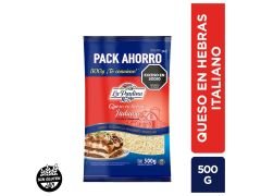 QUESO LA PAULINA HEBRAS ITALIANO 500 GR
