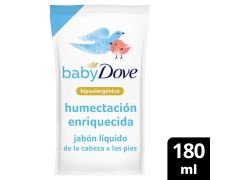 JABON LIQUIDO DOVE BABY HUMECTACION ENRIQUECIDA REPUESTO 180 ML