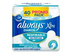 PROTECTORES FEMENINOS ALWAYS RESPIRABLE 40 UN