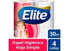 PAPEL HIGIENICO ELITE SIMPLE HOJA 4X30 MT