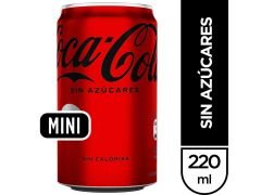 GASEOSA COCA COLA SIN AZUCAR LATA 220 cc