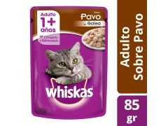 ALIMENTO PARA ANIMALES WHISKAS POUCH PAVO 85 gr