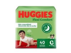 PAÑALES HUGGIES FLEXI CONFORT GRANDE 40 UN