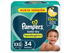 PAÑAL PAMPERS DRY HIPOALERGÈNICO XXG 34 UN