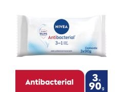 JABON TOCADOR NIVEA ANTIBACTERIAL 3X90 GR