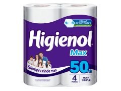 PAPEL HIGIENICO HIGIENOL MAX 4X50 MT