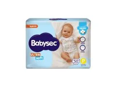 PAÑAL BABYSEC ULTRA SOFT HIPERPACK PEQUEÑO 50 UN