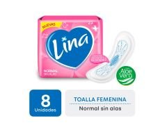 TOALLITAS FEMENINAS LINA NORMAL SIN ALAS 8 UN