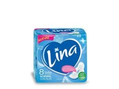 TOALLITAS FEMENINAS LINA NORMAL CON ALAS 8 UN