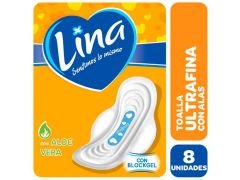 TOALLITAS FEMENINAS LINA ULTRA FINAS CON ALAS 8 UN