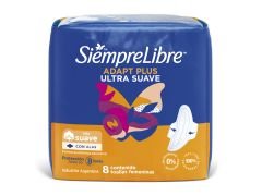 TOALLITAS FEMENINAS SIEMPRE LIBRE ADAPT CON ALAS 8 UN