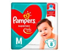 PAÑAL PAMPERS SUPER SEC REGULAR MEDIANO 10 UN