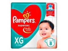 PAÑAL PAMPERS SUPER SEC REGULAR X GRANDE 8 UN