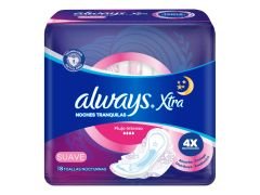 TOALLITAS FEMENINAS ALWAYS NOCTURNA SUAVE 8 UN
